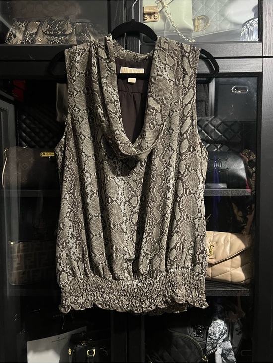 Michael Kors Tops - Michael Kors Sleeveless Snake-Print Cowl Neck Top